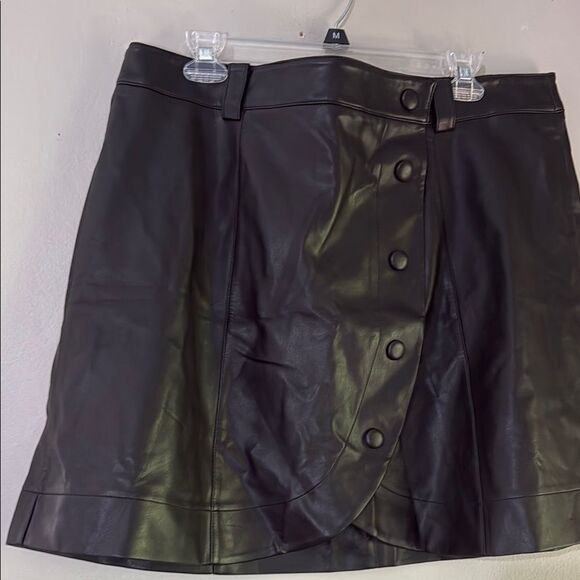 Eloquii Faux Leather Mini Skirt Wrap Style - Picture 4 of 7